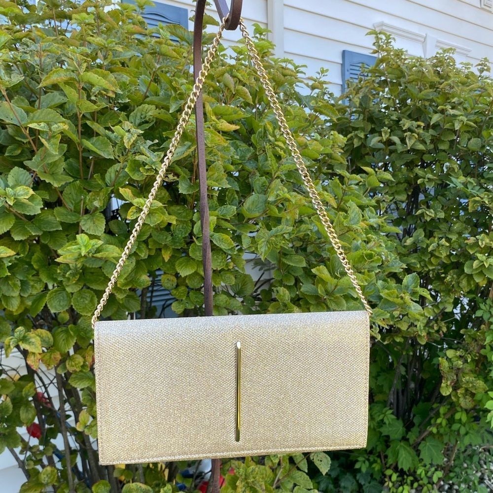 Elegant Gold Clutch with Chain Strap